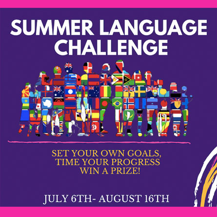 A graphic logo for the Summer Language Challenge