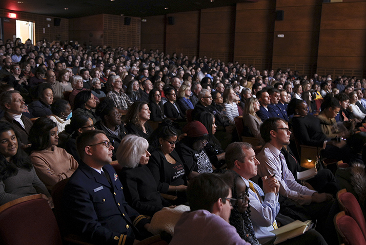 A photo of the audience at the Feb. 12 lecture