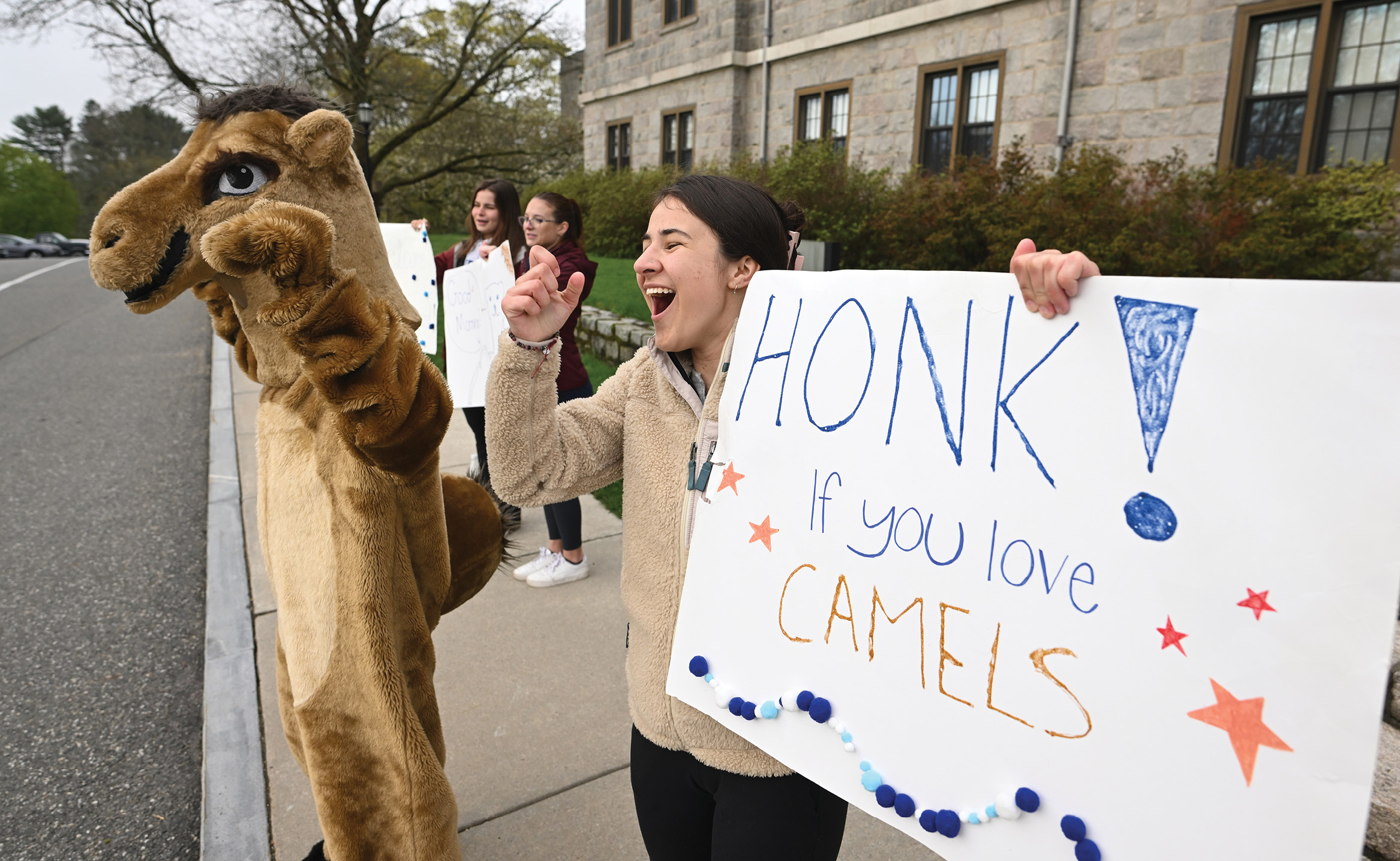 Students welcome accepted students to Camel Days in April.