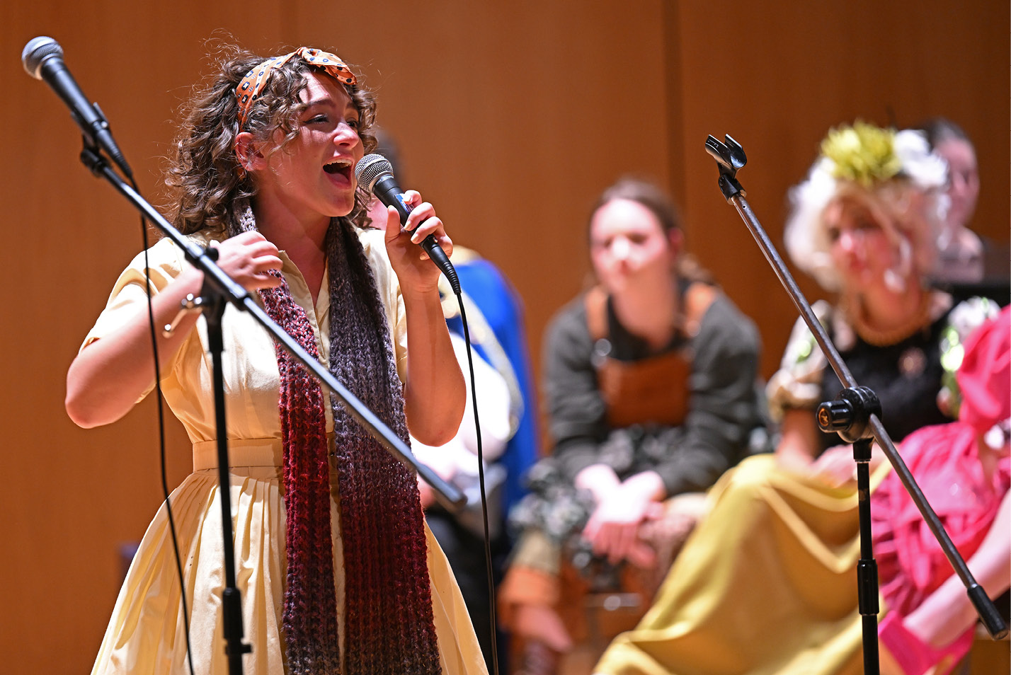 A female singer sings at the theater department's “Into the Woods” concert Friday, March 31, 2023 in Evans Hall.