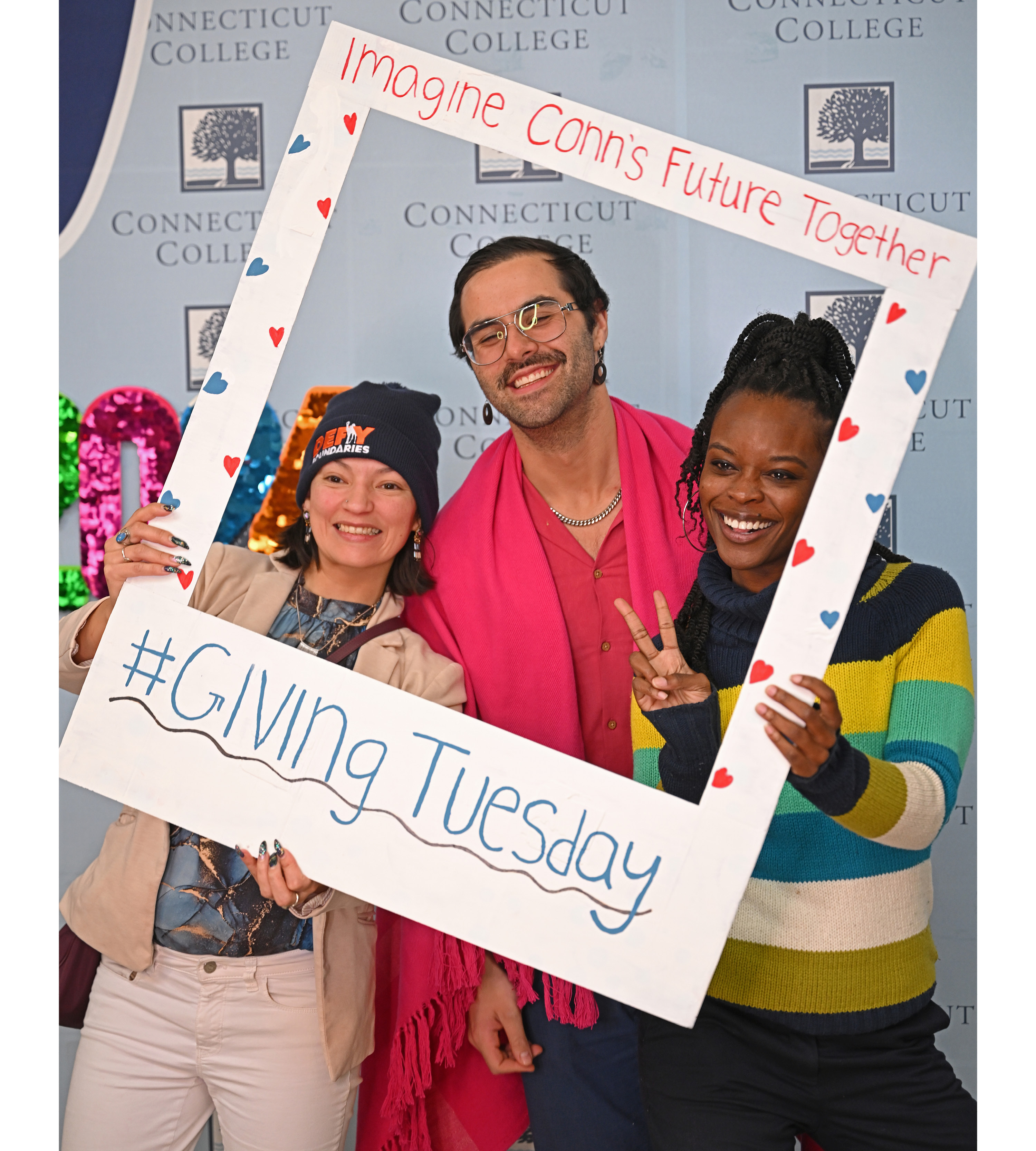 Staff in a polaroid frame
