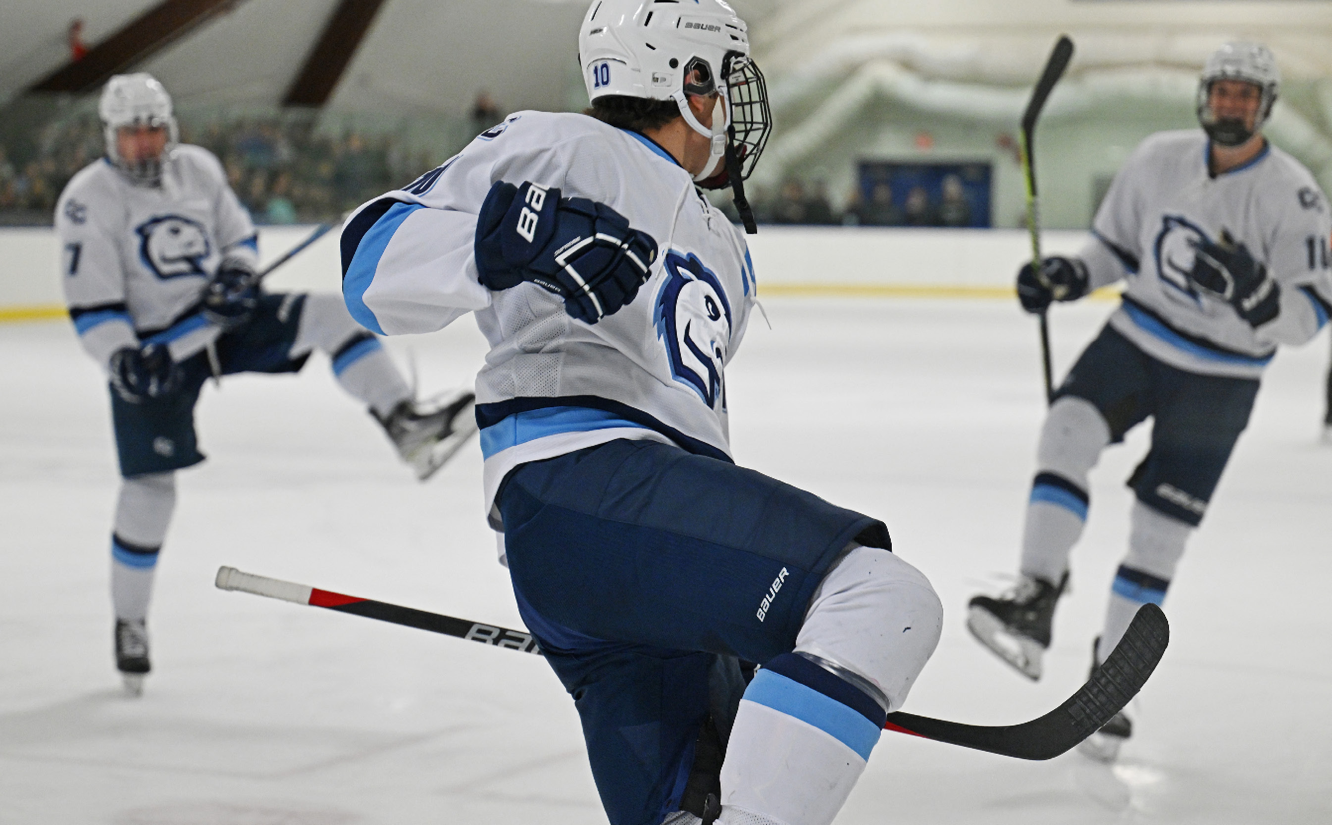 Hockey Players Celebrating on the Ice