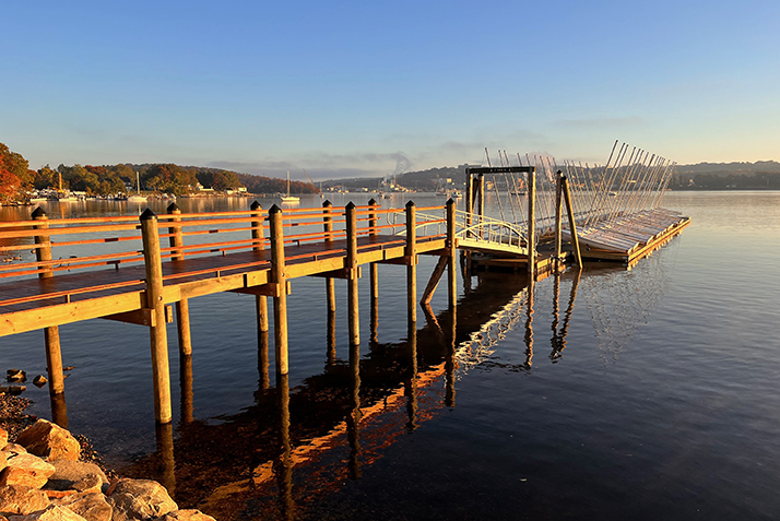 Conn's new boat docks in the Thames River