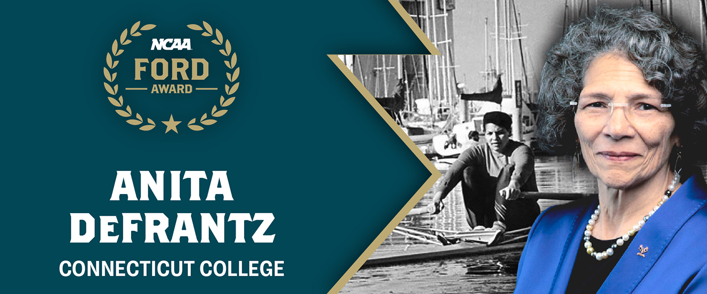 A graphic announcing Anita DeFrantz as the 2024 NCAA President