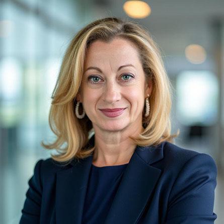 A portrait of Allison Gomes, vp for college advancement