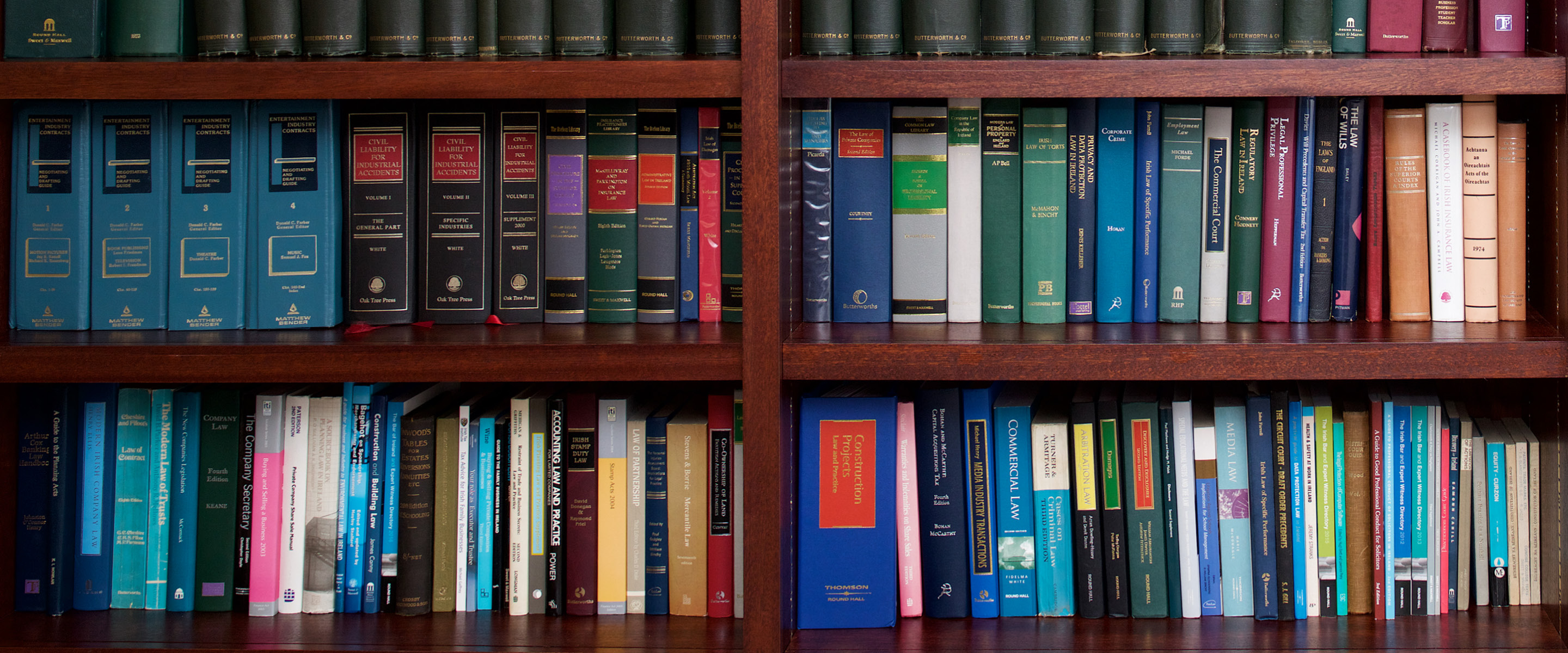A library of law books.