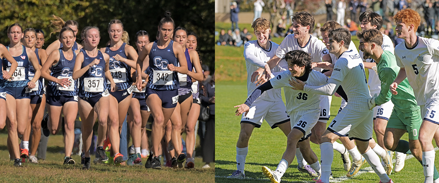 A dual image featuring members of the women