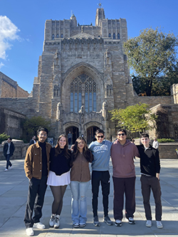 Members of the Connecticut College Debate Union pose for a photo at Yale University.