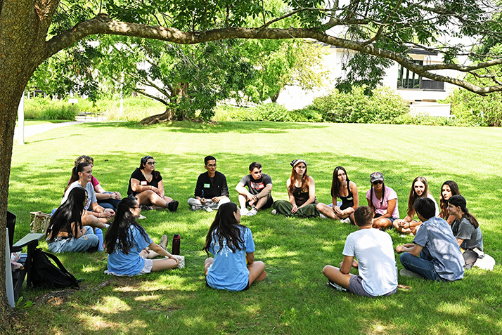 Students meet with their first-year seminar classmates