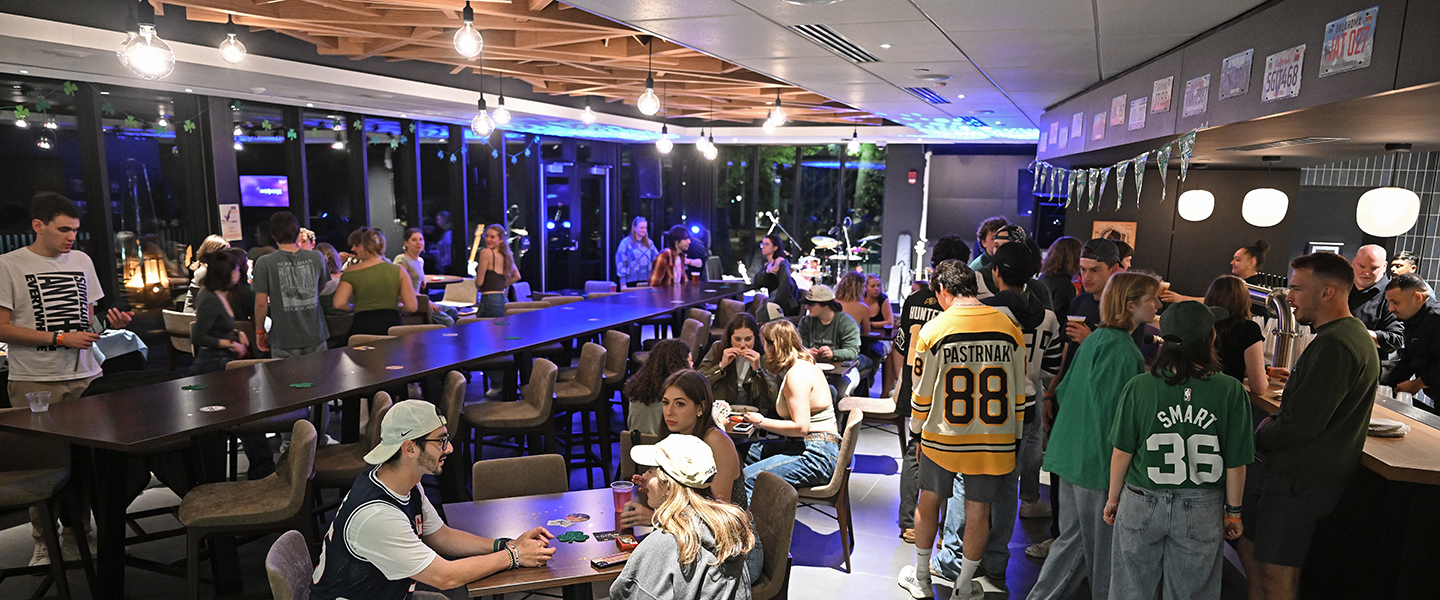 Students hang out in the new Humphrey’s Pub.