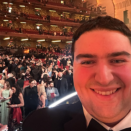 Visiting Assistant Professor of Theater Sam Biondolillo at the 2026 Tony Awards.