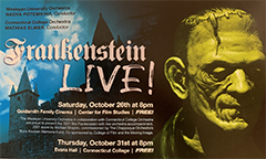 Frankenstein Live premieres on Oct. 31 in Evans Hall