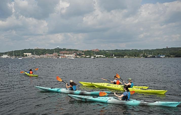 Students kayaking