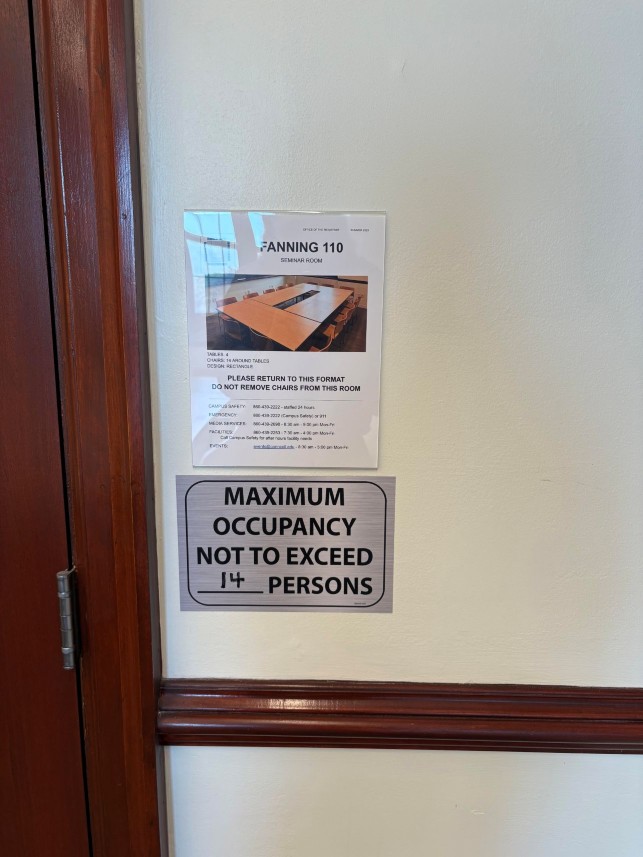 Example of classroom poster in Fanning 110