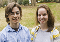 Goldwater Scholar Laura Frawley '10 (right) and Goldwater Honorable Mention Andrew Margenot '10