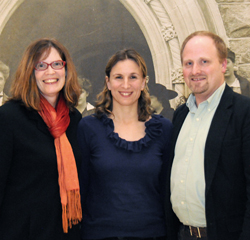 Professors (from left) Candace Howes, Jennifer Fredricks and Joseph Schroeder were honored April 6 with the college's most prestigious faculty awards.
