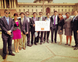 Dan Wernick '12 (third from left) with other C-100 students in India.