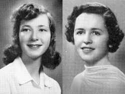 Louise Rosenstiel Frank '44 (left) and Helen O'Brien '37 in their Connecticut College yearbook photos.