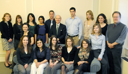 The 2010 Winthrop Scholars pose with President <br>Leo I. Higdon Jr., center, and Professor Lawrence Vogel, right.