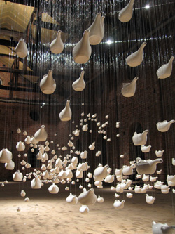 Denise Pelletier's "Vapours," as it appeared installed at Skulpturens Hus in Stockholm, Sweden.