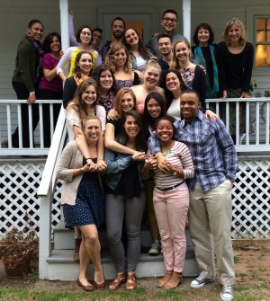 Members of the Holleran Center Class of 2014 celebrate at Dean Tracee Reiser's house.
