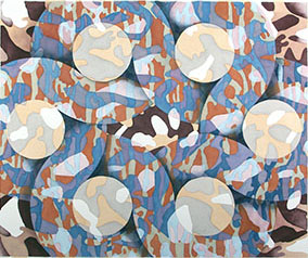 Dazzle Painting #18, 2007, watercolor on paper, by Pamela Marks