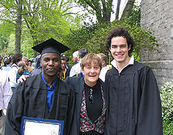 Leslie Brown, Associate Professor of Physics and Astronomy, with her students at Commencement