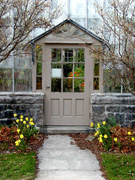 Door of the greenhouse.