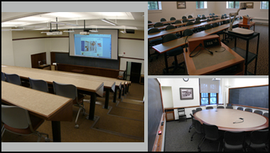 Examples of an auditorium, a lecture and a seminar room.